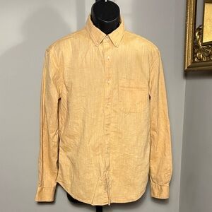 Club Monaco Medium Slim Fit Linen Blend Button Down Dress Shirt